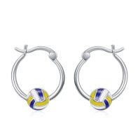 wholesale Softball/golf/volleyball/soccer/football/basketball Hoop Earrings 925 Sterling Silver Hoop Sports Earrings Sports Jewelry Christmas Gifts For Women -style_name:E-Volleyball