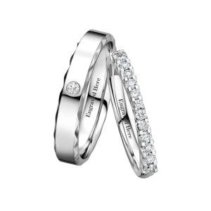 C Moissanite Wedding Ring Set