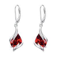 wholesale Birthstone Earrings For Women 925 Sterling Silver Teardrop Dangle Earrings Fine Jewelry Birthday Christmas Gifts For Women Her Wife Girlfriend -color_name:01-January-Garnet