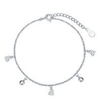 wholesale TOUPOP 925 Sterling Silver Bracelets For Women Adjustable Star Charm Bracelet Elegant Jewelry Christmas Gift For Wife Mom Girlfriend -style_name:Zircon Pendant Anklet