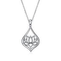 wholesale TOUPOP Sterling Silver Necklaces For Women Tulips/sunflower/rose/lotus/daisy/hummingbird/red Cardinal/owl Jewelry Gifts For Birthday Anniversary Christmas -style_name:06-Lotus