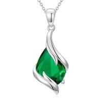 wholesale Birthstone Necklace For Women 925 Sterling Silver Teardrop Pendant Fine Jewelry Birthday Christmas Gifts For Women Her Wife Girlfriend -color_name:05-May-Emerald
