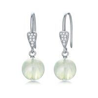 wholesale TOUPOP Trendy Dangle Earrings For Women 925 Sterling Silver Stud Earrings For Girls Crystal Jewelry Birthday Christmas Gifts For Mom Daughter Friend -color_name:Prehnite Stone