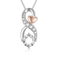 TOUPOP 925 Sterling Silver Crystal Love Pendant Necklace For Women-color_name:Infinity Symbol-1