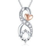 wholesale TOUPOP Love/stethoscope/heart Mom Pendant Necklace For Women Girls 925 Sterling Silver I Love You Meaningful Crystal Jewelry Christmas Gifts For Mom Sister Doctor Nurse -color_name:Infinity Symbol-1