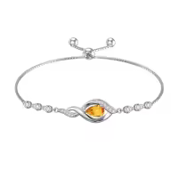 TOUPOP Sterling Silver Birthstone Bracelet Infinity Love Jewelry for Women-color_name:11-November-Citrine