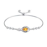 wholesale Christmas Gifts Birthstone Bracelet For Women 925 Sterling Silver Infinity Love Jewelry Birthday Gifts For Women Mom Wife Girlfriend -color_name:11-November-Citrine