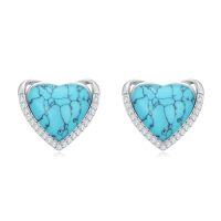 wholesale TOUPOP Yoga Lotus/tree Of Life/sea Turtle/butterfly/celtic Knot/elephant Stud Earrings Moonstone Earrings Jewelry Gifts For Women Birthday -style_name:12-Turquoise Heart
