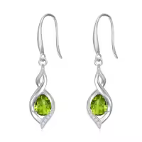 TOUPOP Sterling Silver Birthstone Earrings Infinity Love Jewelry Gift-color_name:08-August-Peridot