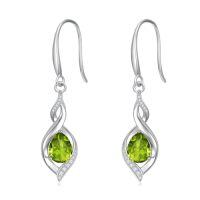 wholesale Birthstone Earrings For Women 925 Sterling Silver Infinity Love Jewelry Birthday Christmas Gifts For Women Mom Wife Girlfriend -color_name:08-August-Peridot