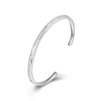 TOUPOP Sterling Silver Opal Cuff Bangle Bracelet For Women-style_name:2-White Opal Bracelet