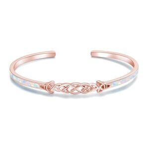 12-Rose Gold Plated Celtic Opal Bracelet