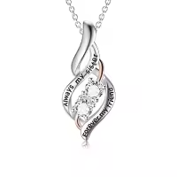 TOUPOP Sterling Silver Crystal Sisters Necklace Gift For Women Friendship-style_name:Style 1-Always My Sister Forever My Friend