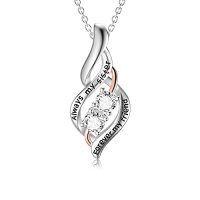 wholesale TOUPOP Sister Christmas Gifts From Sister/brother Two Three Four Five Sisters Necklace Sterling Silver Crystal Fashion Jewelry Gift For Women Friend Female Friendship Lasts Forever -style_name:Style 1-Always My Sister Forever My Friend