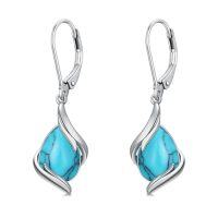 wholesale Teardrop Earrings For Women 925 Sterling Silver Gemstone Dangle Earrings Fine Jewelry Birthday Christmas Gifts For Women Mom -color_name:Turquoise