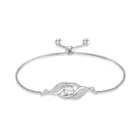 TOUPOP 925 Sterling Silver Birthstone Infinity Bracelet Dainty Fine Jewelry-color_name:04-Apr.-Simulated Diamond