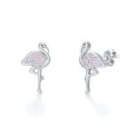 wholesale Animal Stud Earrings 925 Sterling Silver Dolphin/butterfly/sea Turtle/frog/axolotl Stud Animal Earrings Jewelry Christmas Gifts For Women -style_name:Flamingo Earrings