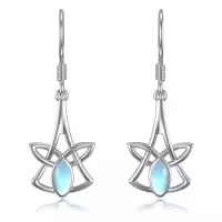 TOUPOP 925 Sterling Silver Celtic Knot Dangle Drop Earrings Irish Jewelry Gifts-style_name:Celtic - 02