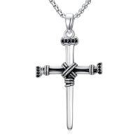 wholesale Nail Cross Necklace For Men Sterling Silver Nail Cross Pendant Religious Faith Christian Jewelry Birthday Christmas Gifts For Men Women Dad Husband Son Friend -style_name:Nail Cross