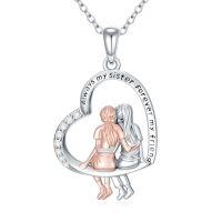 wholesale TOUPOP Sister Christmas Gifts From Sister/brother 925 Sterling Silver Sibling Sisters Neckalce Always My Sisters Forever My Friend Jewelry Birthday Anniversary Graduation Gift -style_name:13-Sisters