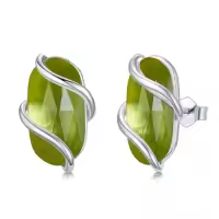 TOUPOP 925 Sterling Silver Gemstone Dainty Drop Earrings-color_name:Stud-Peridot-August