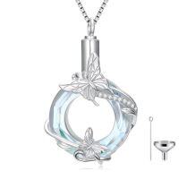 wholesale TOUPOP Urn Necklaces For Ashes Sterling Silver Cremation Jewelry For Ashes Urns For Human Ashes Pendant Necklace With Funnel Filler Kit -style_name:Butterfly Moonstone Necklace