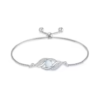 TOUPOP 925 Sterling Silver Birthstone Infinity Bracelet Dainty Fine Jewelry-color_name:10-Oct.-Opal
