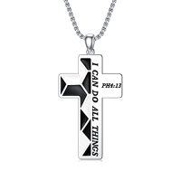 wholesale Basketball/baseball/soccer Necklace S925 Sterling Silver Sport Cross Necklace Basketball/baseball/soccer Pendant Necklace Bible Verse I Can Do All Things Sport Jewelry For Men Son Father Christmas Birthday -style_name:Soccer