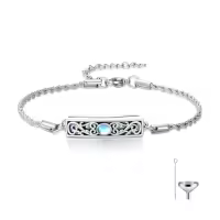 TOUPOP Sterling Silver Abalone Shell Cremation Jewelry Bracelet-style_name:Filigree Urn Bracelet