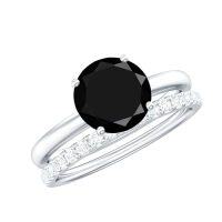 wholesale TOUPOP Personalized Black Onyx Moissanite Wedding Ring Set For Women 925 Sterling Silver Agate Bridal Ring Set Engagement Ring Set Anniversary Promise Rings For Her Christmas Gift For Wife Mother -style_name:A Black Onyx Moissanite Ring