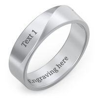 wholesale 925 Sterling Silver/10k/14k/18k/24k Real Gold Custom Engraved Name Rings For Men Women 4/5/6/7/8 Mm Wide Personalized Wedding Band Ring Size 4-14.5 -style_name:I-Ridge Diagonal Peak (6 mm)