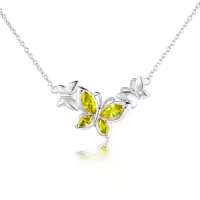 TOUPOP Sterling Silver Butterfly Choker Necklace with Birthstone Pendant-style_name:11-November-Citrine