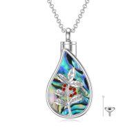 wholesale TOUPOP Teardrop Cremation Jewelry For Ashes Sterling Silver 12 Month Birth Flower Urn Necklace W/funnel Filler Memorial Keepsake Jewelry For Women -style_name:12-December