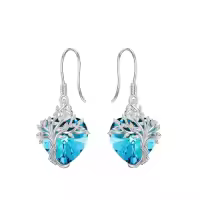 TOUPOP Sterling Silver Crystal Tree Of Life Family Dangle Earrings-style_name:Heart-12-December-Topaz