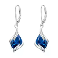 TOUPOP Sterling Silver Birthstone Teardrop Dangle Earrings Fine Jewelry Gifts-color_name:12-December-Topaz