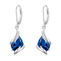 wholesale Birthstone Earrings For Women 925 Sterling Silver Teardrop Dangle Earrings Fine Jewelry Birthday Christmas Gifts For Women Her Wife Girlfriend -color_name:12-December-Topaz