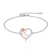 TOUPOP Sterling Silver Cute Animal Bracelet Women's Jewelry Christmas Gift-style_name:Cat-2