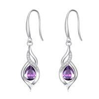 wholesale Infinity Birthstone Earrings For Women 925 Sterling Silver Infinity Love Birthday Jewelry Christmas Gifts For Women Mom Wife Girlfriend -color_name:02-February-Amethyst
