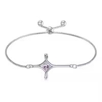 TOUPOP Sterling Silver Birthstone Cross Infinity Bracelet For Women-color_name:06-June-Alexandrite