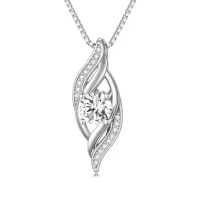 TOUPOP Sterling Silver Birthstone Infinity Necklace Women's Love Jewelry Gift-color_name:04-April-Synthetic Diamond