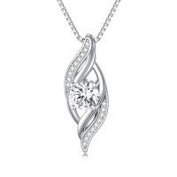 wholesale Birthstone Infinity Necklace For Women S925 Sterling Silver Infinity Love Jewelry Birthday Anniversary Christmas Gifts For Her Girlfriend Wife -color_name:04-April-Synthetic Diamond