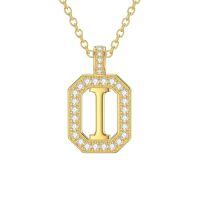TOUPOP 14K Gold Moissanite Initial Letter Pendant Necklace-style_name:I
