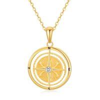 TOUPOP 14K Gold & Stone Compass Necklace For Women I'd Be Lost Without You-style_name:Compass Pendant Necklace for Women