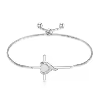 TOUPOP Sterling Silver Birthstone Cross Heart Bracelet Fine Jewelry Gifts-color_name:10-Opal-Oct.