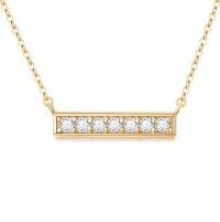 TOUPOP 14K Gold & Stone Bar Choker Necklace for Women-style_name:Moissanite