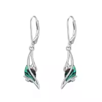TOUPOP Sterling Silver Gemstone Oval Dangle Drop Earrings for Women-color_name:Abalone Shell