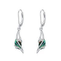 wholesale 925 Sterling Silver Earrings For Women Oval Gemstone Dangle Drop Earrings Fine Jewelry Birthday Christmas Gifts For Women Her -color_name:Abalone Shell