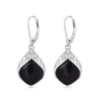 wholesale TOUPOP Teardrop Earrings Sterling Silver Celtic Knot Leverback Earrings Gemstone Irish Jewelry Anniversary Birthstone Earrings Birthday Christmas Xmas Gifts For Women -color_name:Black Onyx