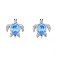 TOUPOP 925 Sterling Silver Stone Stud Earrings For Women-style_name:Turtle Earrings