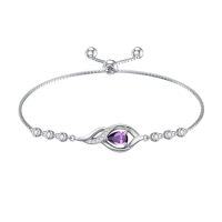 wholesale Infinity Birthstone Bracelet For Women 925 Sterling Silver Infinity Love Birthday Jewelry Christmas Gifts For Women Mom Wife Girlfriend -color_name:02-February-Amethyst